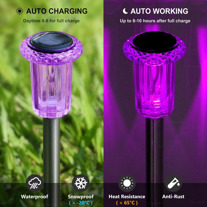 DenicMic Solar Lights LED Waterproof Pathway Lights