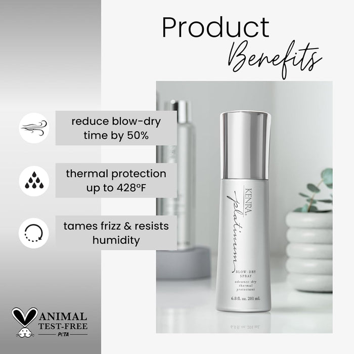 Platinum Blow-Dry Spray | Time-Saving Heat Protectant | Detangles, Smooths, and Softens | Eliminates Frizz & Resists Humidity | Medium To Coarse Hair