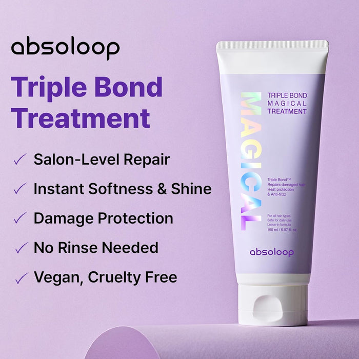 Triple Bond Magical Treatment, Clinic-Level Hair Repair Leave-In Treatment with Peptides, Amino Acids & Biotin, Botanical Oils, 5.07 fl.oz