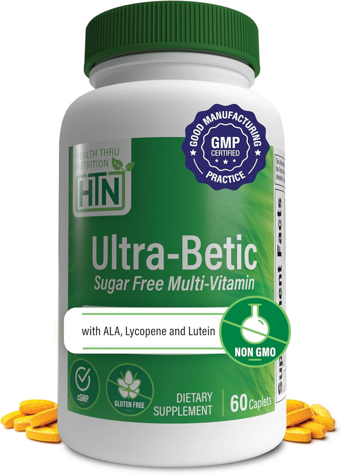 Health Thru Nutrition Ultra-Betic Multivitamin 120 Count | Supports Nerve, Vision, Energy | with ALA, Lycopene | Non-GMO, Clean Label | Third-Party Tested for Quality
