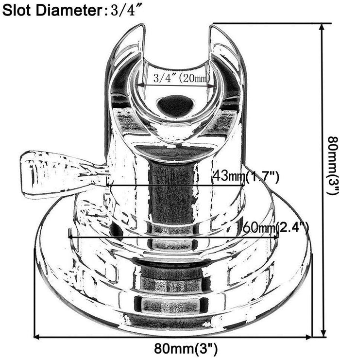BOPai Suction Shower Head Holder, Relocatable Handheld Showerhead Holder, Chrome, Suitable for Installation On Smooth Surfaces