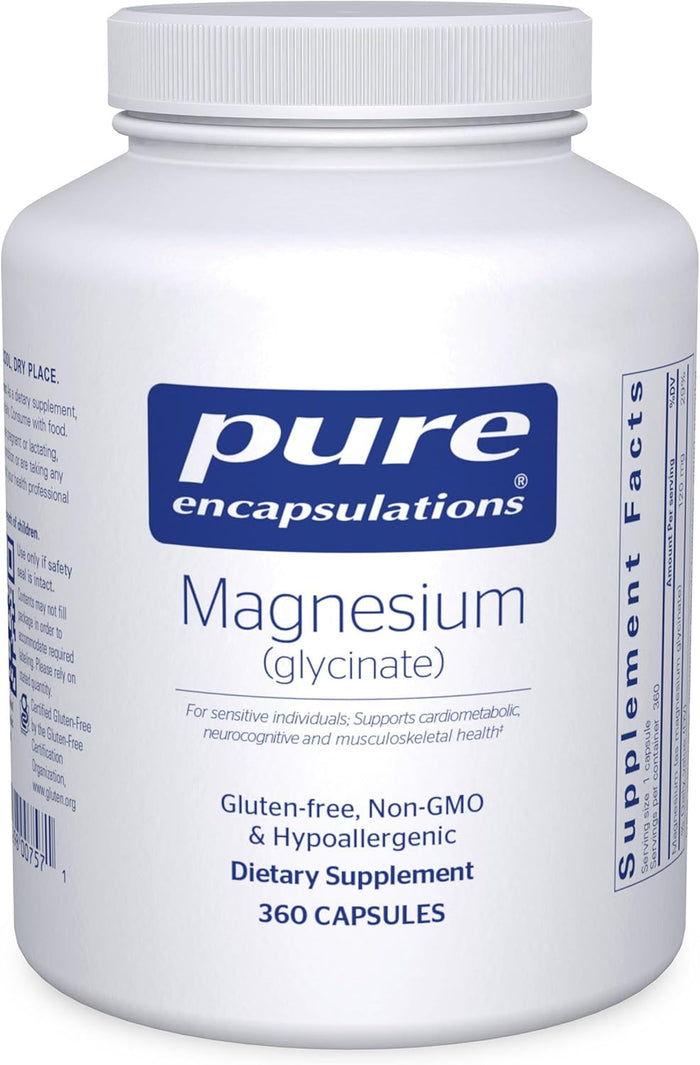 Pure Encapsulations Magnesium (Glycinate) - Supplement to Support Stress Relief, Sleep, Heart Health, Nerves, Muscles, and Metabolism* - with Magnesium Glycinate - 90 Capsules