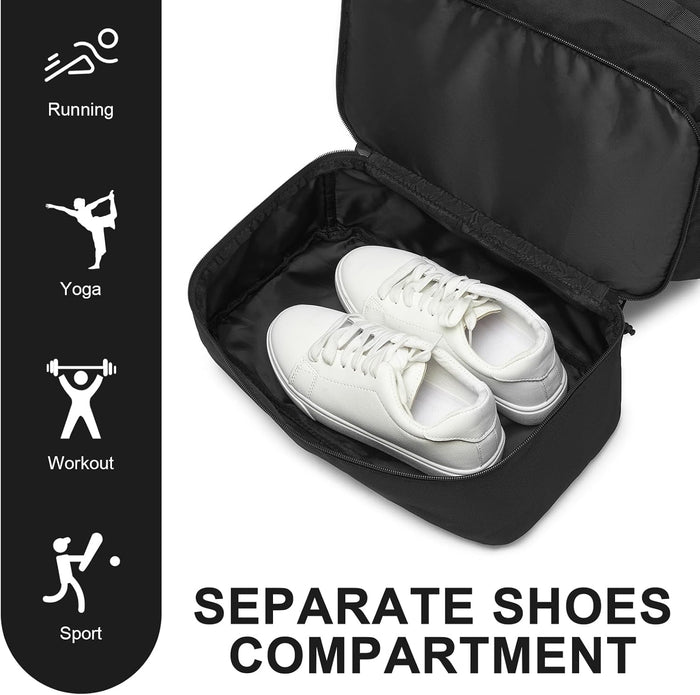 seyfocnia Gym Backpack for Men,Military Tactical Backpack Travel Bag with Shoe Compartment Lightweight Sports Gym Bag Casual Daypack-Black