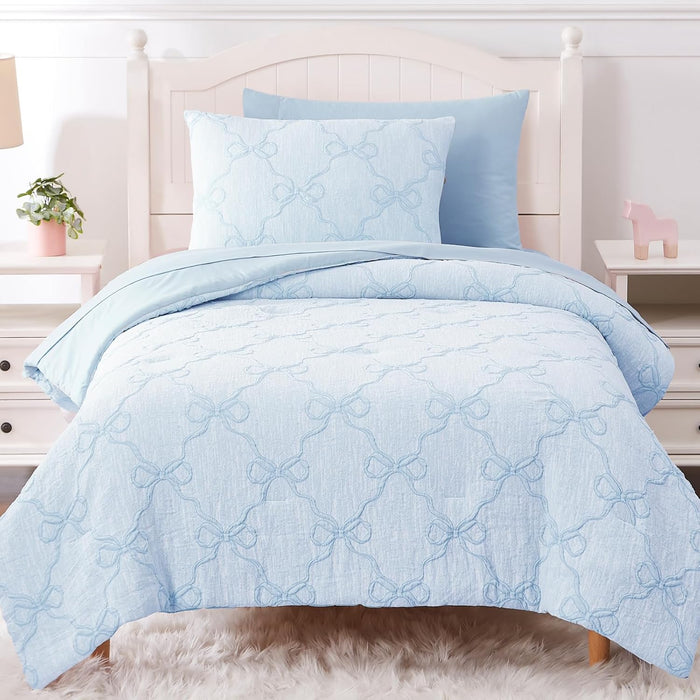 Twin Comforter Set with Sheets for Girls-5 Pieces Twin Bedding Sets with Pink Comforter, Sheets, Pillowcase & Sham for Kids (Pink Gold Heart, 66" X 86")