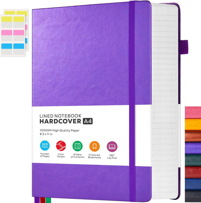 A4 Hardcover Notebook, Large 8.5 x 11 Notebook Journals for Writing Note Taking Women & Men, 320 Pages Hardcover Work Notebook Journal Notepad Writing Pads, Orange