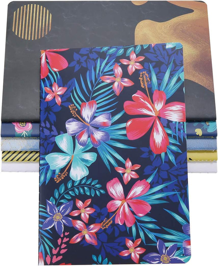 6 Pack Notebook Journals Bulk for Travelers, Class and Office, Diary Writing Subject Memo Book Planner with Lined Paper, College Ruled, 60 Pages/ 30 Sheets, 5.5x8.3 inch, Travel Note Book Set