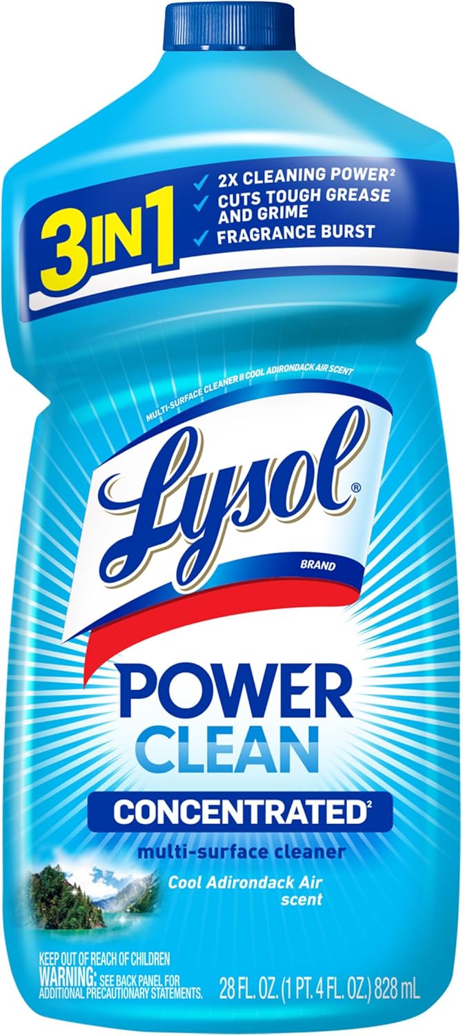 Lysol Power Clean Multi-Surface Cleaner, 2x Concentrated Pour, Sparkling Lemon & Sunflower Essence scent, 28 Fl Oz (Packaging May Vary)
