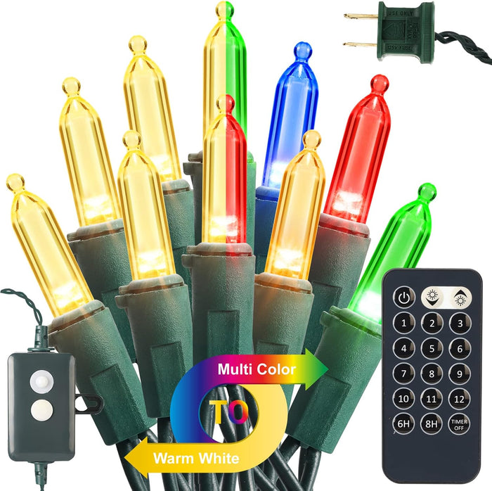 Brizled Christmas Lights, 33ft 100 LED End to End Connectable Mini Christmas String Lights, 120V UL Certified Cool White Xmas Tree Light Indoor Outdoor Mini Light Set for Xmas Tree Party Wedding Decor