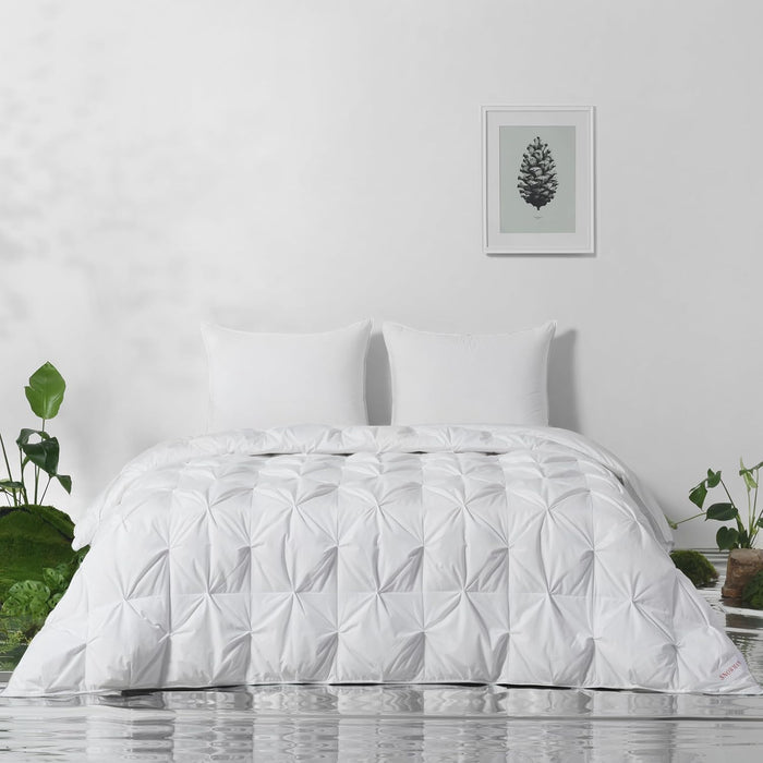 SNOWMAN Premium Down Comforter King Size, Luxurious All Season Duvet Insert with Cotton Blended Fabric, 44oz Fill Weight 3D Baffle Box Design Hotel Bedding Comforter (Khaki,106"x90")