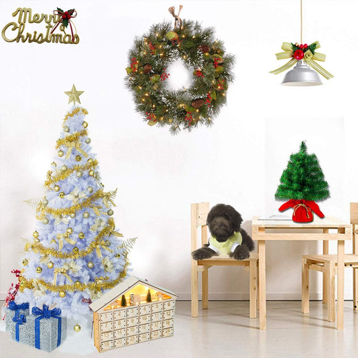 Sunnyglade 4 FT Premium White Artificial Christmas Tree 400 Tips Easy to Assemble with Christmas Tree Metal Stand for Indoor and Outdoor Use (4FT)