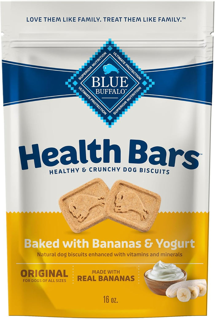 Blue Buffalo Health Bars Crunchy Dog Biscuits, Oven-Baked With Natural Ingredients, Bacon, Egg & Cheese , 16-oz Bag