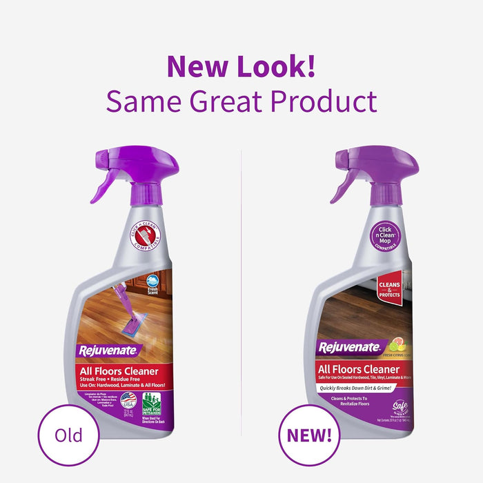 Rejuvenate High Performance All-Floors and Hardwood No Bucket Needed Floor Cleaner Powerful PH Balanced Shine with Shine Booster Technology Low VOC Best in Class Products 32oz