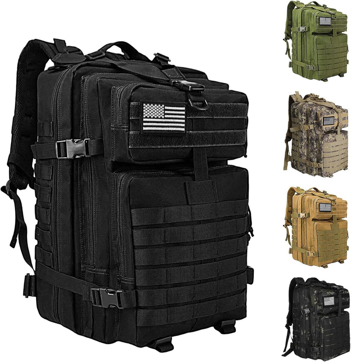 WOLT | Tactical Backpack for Men 45L Military Molle Backpack Large 3 Day Assault Pack Rucking Backpack for Hiking Survival(Black)