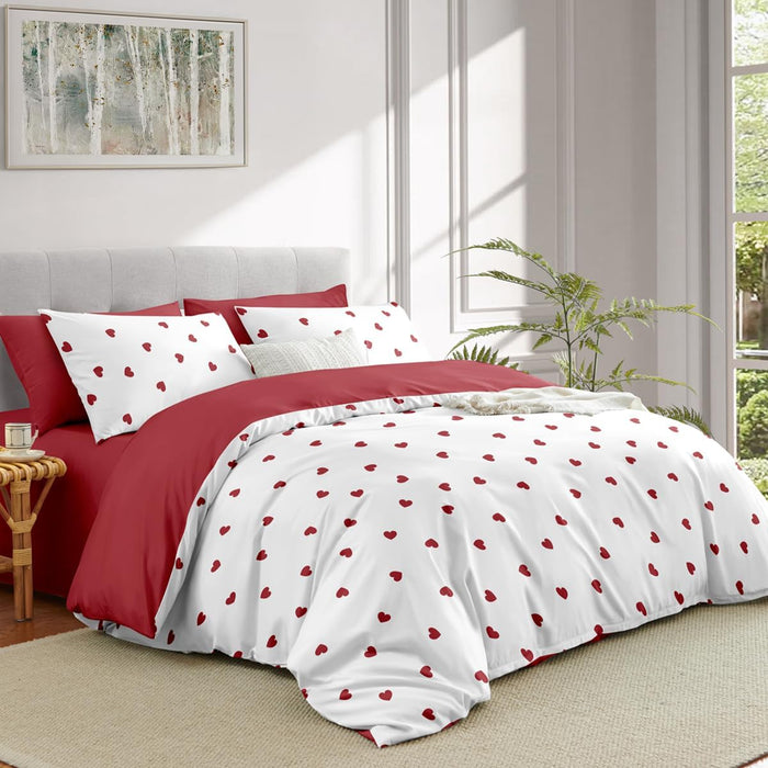 Rose Comforter Set King Black Red Bedding Set Striped Floral Bedding for Women Aesthetic Comforter with 2 Pillowcases, Ultra Soft Lightweight 3Pieces