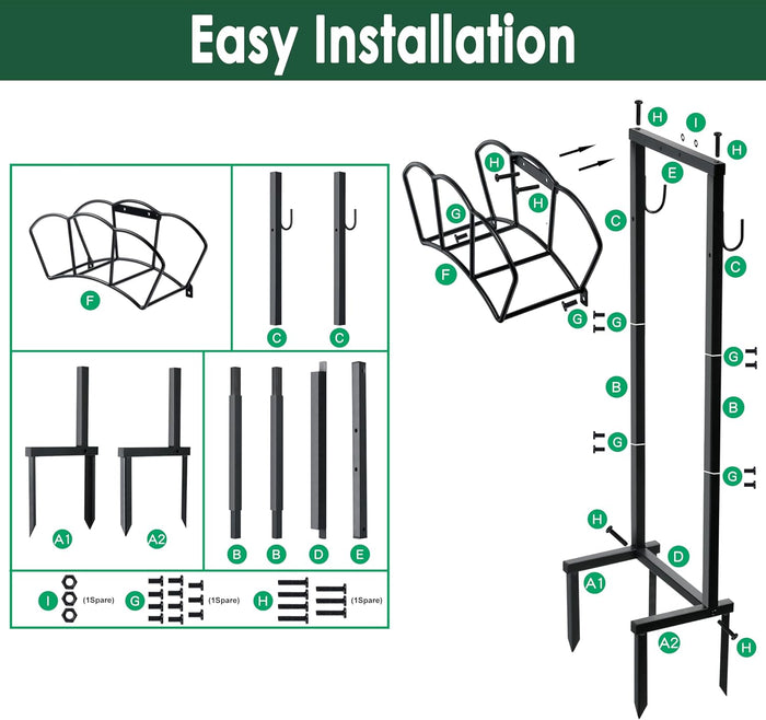 Garden Hose Holder, Heavy Duty Water Hose Holders, Sturdy Metal Hose Stand, Hose Organizer, Water Hose Hanger Rack, Hose Reel Storage Stake hold 150Ft Water Hoses, for Patio, Lawn, Garden