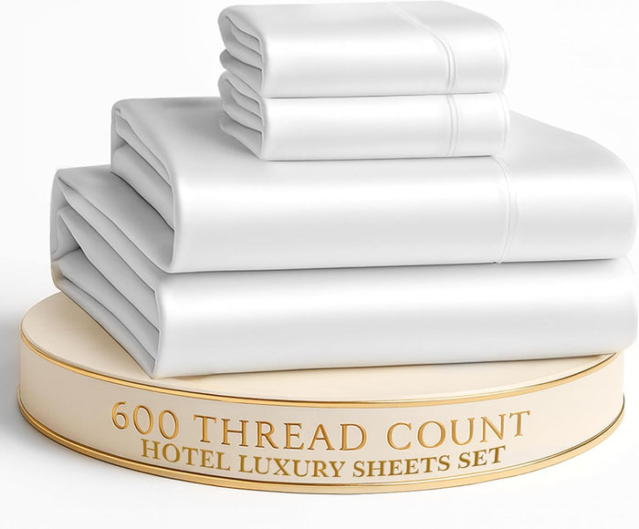LANE LINEN 600 TC 100% Mercerized Cotton Machine Wash Full Size Bed Sheets Set, Fully Elasticized Fitted Sheet, European Closure Pillow Cases, Z Hem Top Sheet, Soft & Comfy Sheets- Charcoal