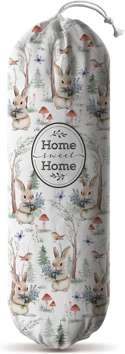 Hglian Plastic Bag Holder Retro Highland Cow and Flowers Grocery Bag Holder Storage Organizer Extra Large