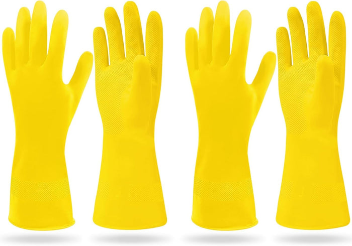 SteadMax 3/6 Pairs Cleaning Gloves, Reusable Natural Rubber Dish Gloves, Non-Slip Gloves for Kitchen and Household