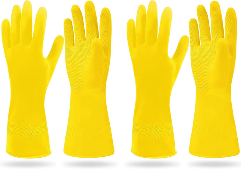 SteadMax 3/6 Pairs Cleaning Gloves, Reusable Natural Rubber Dish Gloves, Non-Slip Gloves for Kitchen and Household