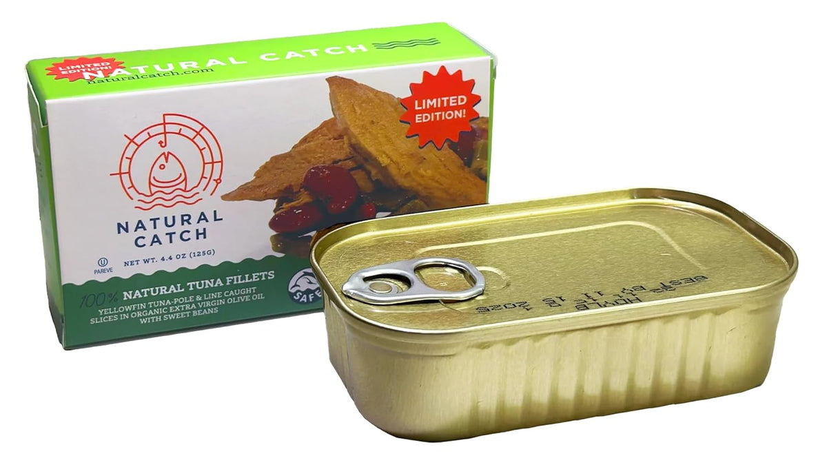 Natural Catch Tuna White Albacore Filets, Hand Cut, Pole & Line Caught, 120 Calories Gluten-Free, Paleo, Keto Friendly, Premium Albacore Tuna in Water (4.4 oz per can- Pack of 12)