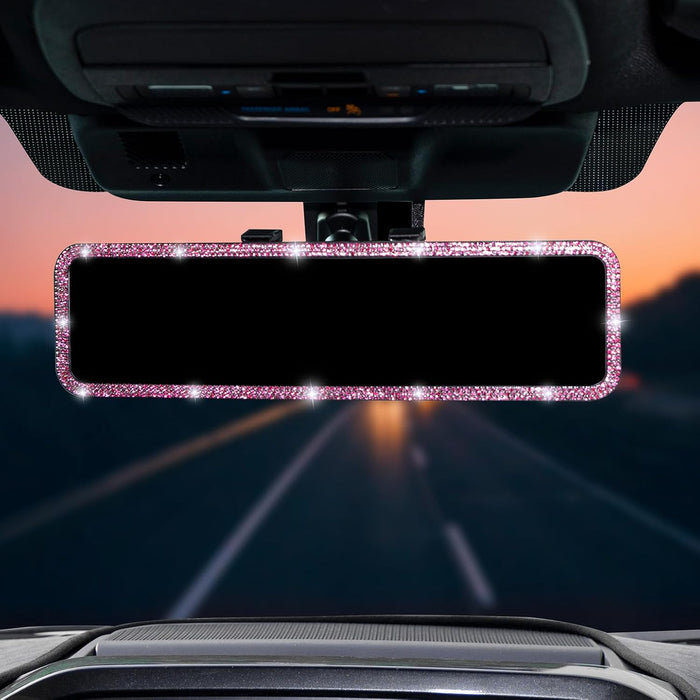 JOYTUTUS Rear View Mirror, Universal 11.81 Inch Panoramic Convex Interior Clip-on Wide Angle Mirror to Reduce Blind Spot Effectively for Car SUV Trucks -Clear