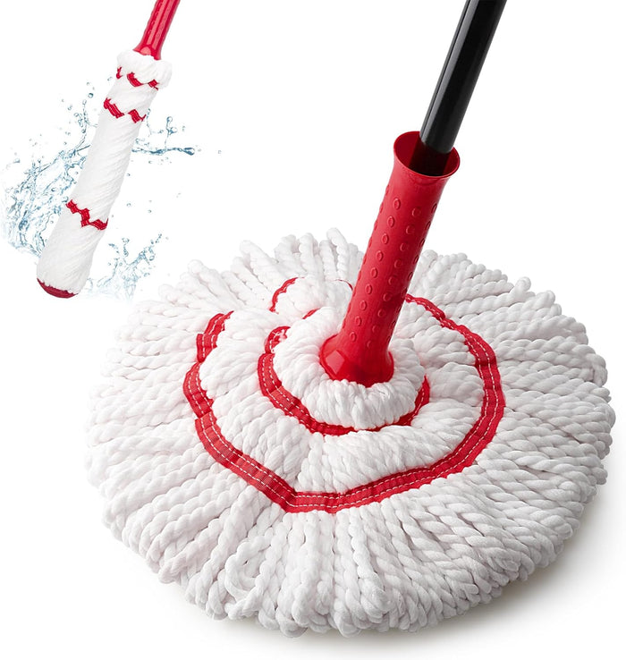 KeFanta Self-Wringing Twist Mop for Floor Cleaning, Long Handled Microfiber Floor Mop with Top Scouring Pad for Kitchen, Hardwood, Restaurant, Bathroom, Garages, Warehouses, Office,57-inch