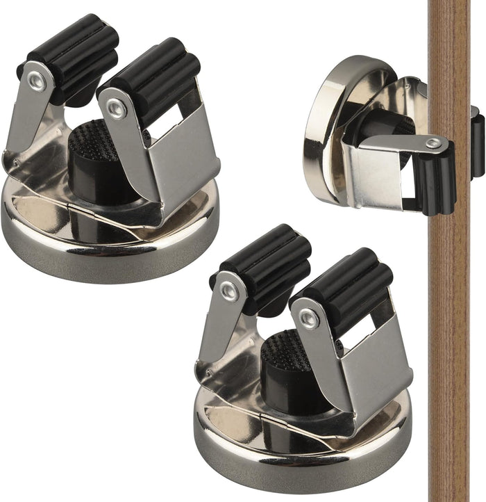 ULIBERMAGNET Magnetic Mop Broom Holder,Heavy Duty Movable Magnetic Broom Holder Rack,Anti-slip Wall Mounted Utility Storage Mop Shovel Hanger for Garage, Kitchen, Laundry, Garden(8 Pack/Black)