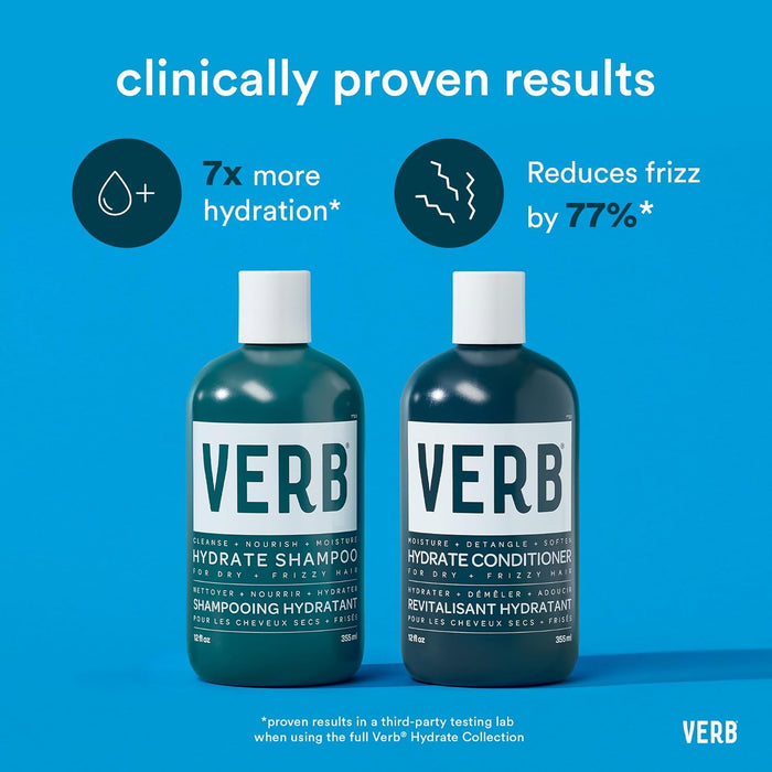 VERB Hydrate Shampoo + Conditioner Duo - Cleanses + Nourishes Dry + Frizzy Hair to Smooth + Reduce Frizz - Amber + Warm Jasmine Scent