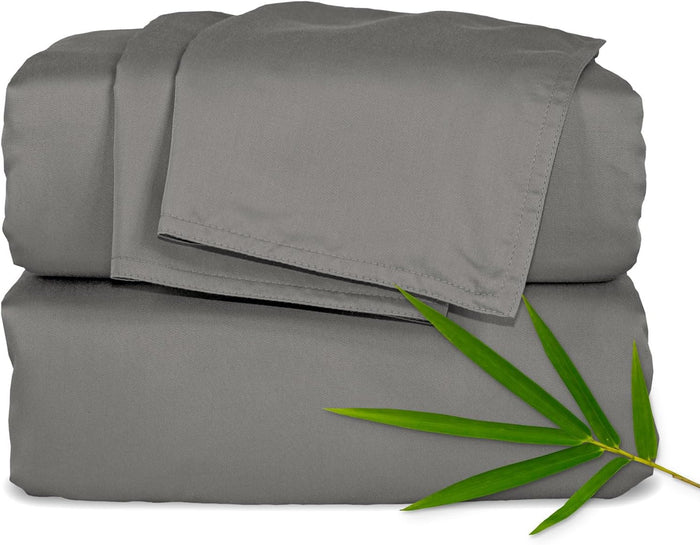 Pure Bamboo Queen Sheets, Genuine 100% Organic Viscose Derived from Bamboo Bed Sheet Set, Luxuriously Soft & Cooling, Double Stitching, 2 Year Quality Promise (Queen, Sterling Blue)