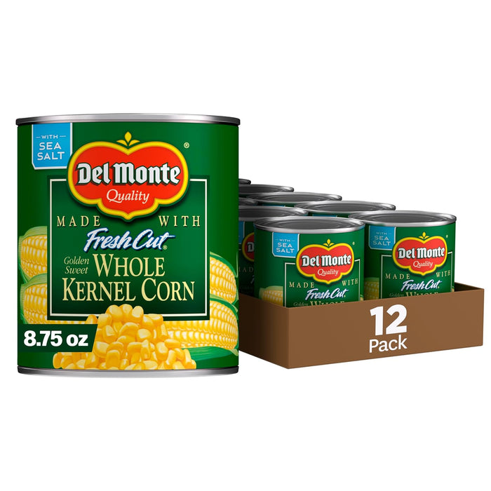 DEL MONTE FRESH CUT Golden Sweet Whole Kernel Corn Canned Vegetables, 4-Pack, 15.25 oz Cans