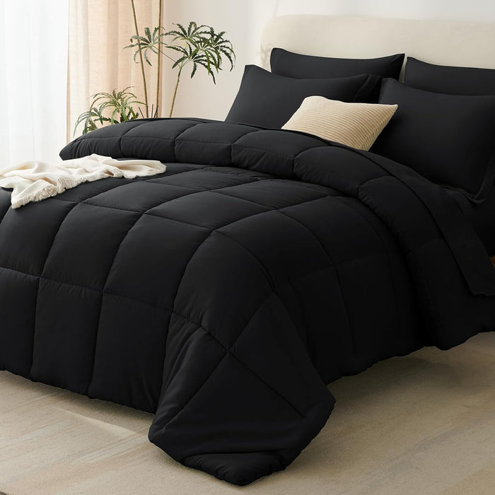 CozyLux King Size Comforter Set Sage Green - 7 Pieces Bed in a Bag King, Okeo-Tex Certifited Bedding Set, All Season Soft Bed Set with Down Alternative Comforter, Sheets, Pillowcases & Pillow Shams