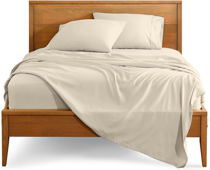 Bare Home Queen Sheet Set - Luxury 1800 Ultra-Soft Microfiber Bed Sheets - Double Brushed - Deep Pockets - Easy Fit - 4 Piece Set - Bedding Sheets & Pillowcases (Queen, Grey)