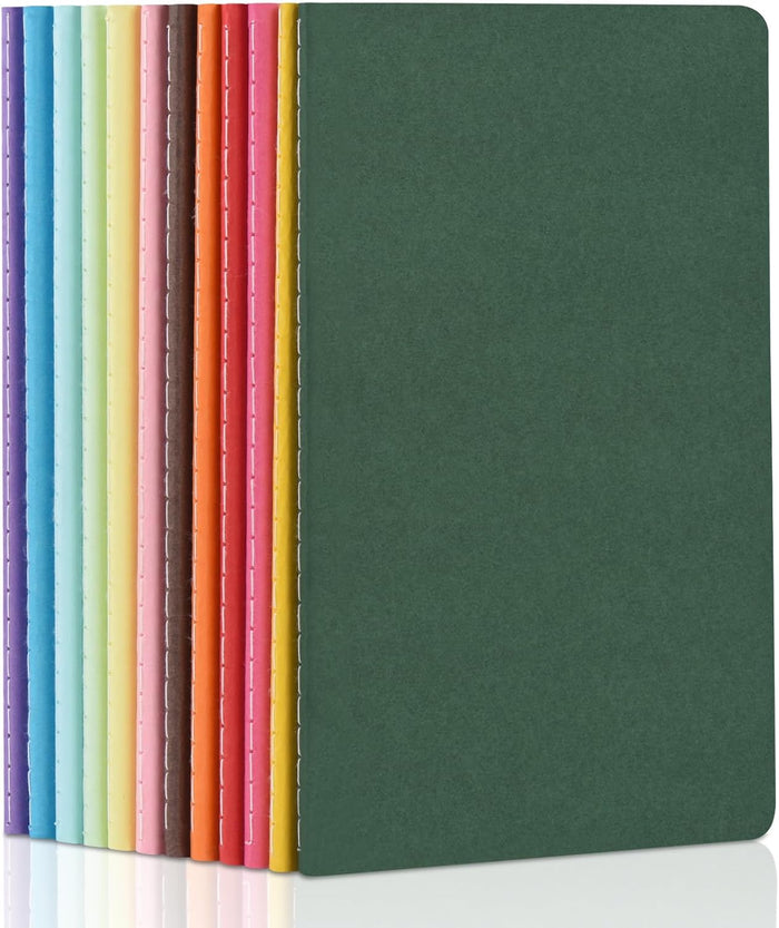 ZCZN 24 Pack Colorful Blank Notebooks Bulk, A5 Journals with 12 Colors, 60 Pages/30 Sheets, 8.3x5.5 Inch, Plain Paper, Travel Writing Journal Notebooks for Work & School