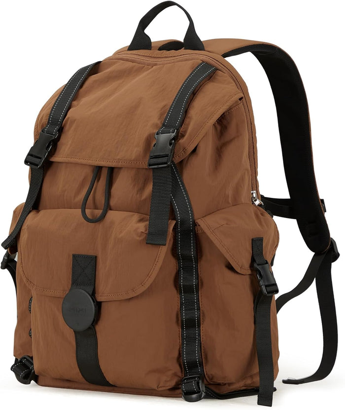 mixi Travel Backpack for Women Men, 18 Inch Carry On Laptop Backpack Flight Approved fits 16'' Laptop, Lightweight Waterproof Hiking Backpack Travel Outdoor Business Casual Daypack, Light Gray