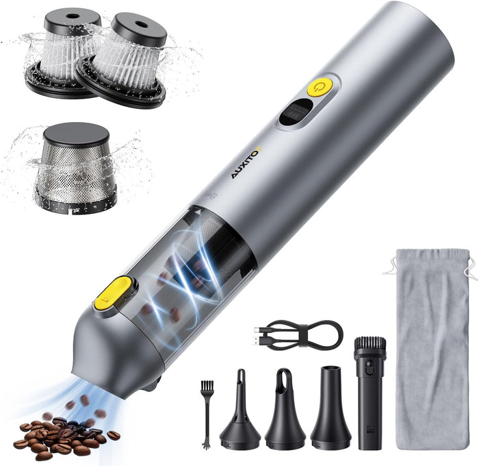 AUXITO Car Vacuum Portable Cordless 14000Pa Suction, Handheld Vacuum Blow & Suction 2 in 1, Small Vacuum Cleaner Hand Held Vacuum for Car, Home, Pet, Office, Ideal Gifts for Men & Women (Black)
