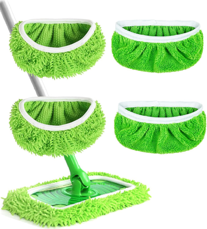 Reusable Microfiber Mop Pads Washable Wet Pads Compatible with Refills for Swiffer Sweeper Wet & Dry Sweeping Cloths Mop Head Replacement for Household Cleaning