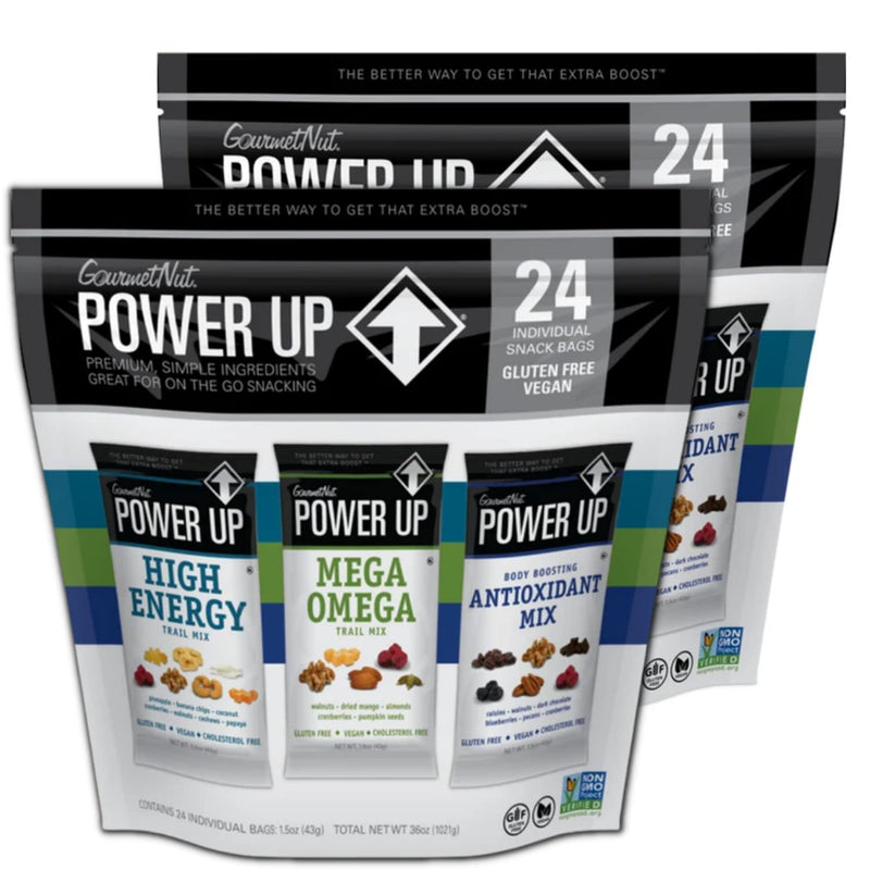 Power Up Premium Trail Mix - Protein Packed 14oz, No Added Sugar, Made Without Peanuts, Gluten Free, Vegan, Non-GMO