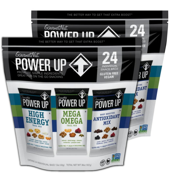 Power Up Premium Trail Mix - Protein Packed 14oz, No Added Sugar, Made Without Peanuts, Gluten Free, Vegan, Non-GMO