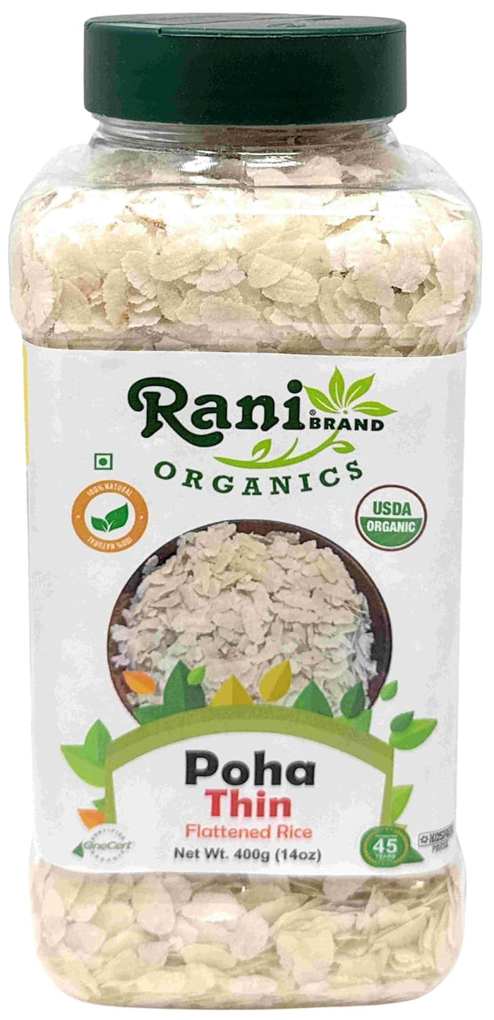 Rani Poha (Powa) Thick Medium-Cut (Flattened Rice) 64oz (4lbs) 1.81kg ~ All Natural, Salt-Free | Vegan | Kosher | No Colors | Gluten Friendly | Indian Origin