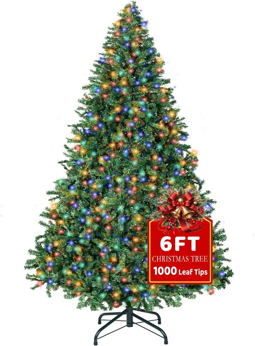 5FT Christmas Tree with Lights,Artificial Christmas Tree with 150 LED Lights and 600 Branch Tips,Xmas Tree with Foldable Stand Perfect for Indoor&Outdoor,Christmas Decoration for Party by DNKMOR