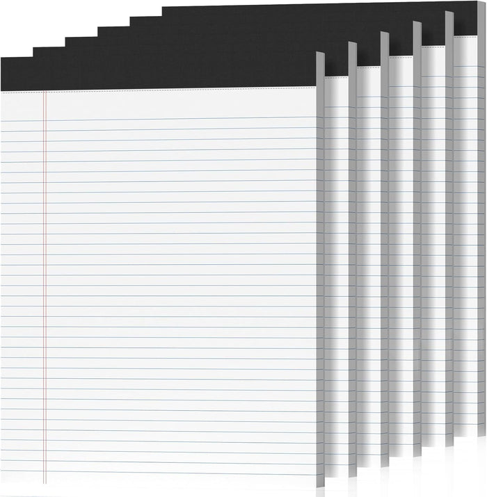 12 Pack Legal Pads 8.5 x 11 College Ruled 600 Sheets Note Pads 8.5 x 11 Inch Notepads Perforated Writing Pads 8.5 x 11 Pads of Paper Lined White Paper, 50 Sheets per Notepad for Home, Office, School