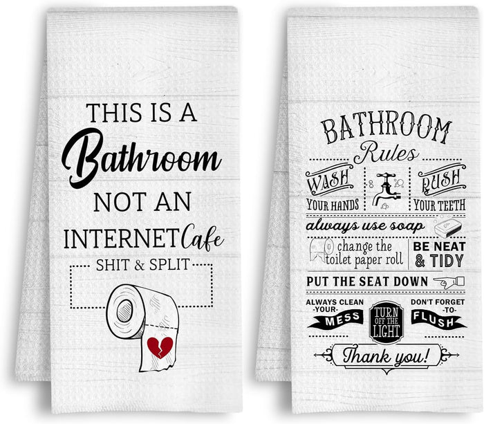 Rustic Housewarming Kitchen Towels, Homeowner Hostess Household Gifts Dish Tea Towels, Bless This Home and All Who Enter Decorative Hand Towel for Bathroom Kitchen, 16x24 Inch Set of 4