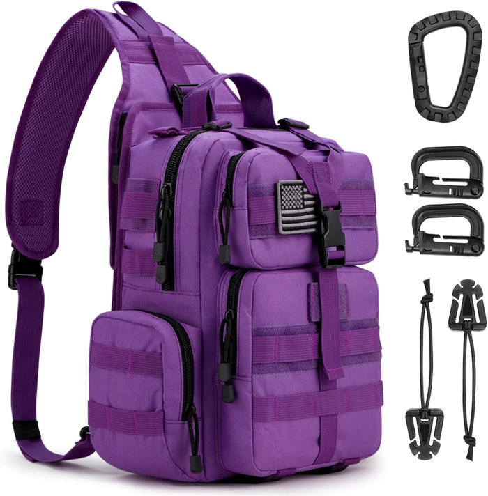 G4Free Large Tactical EDC Sling Bag Backpack, Military Molle Bag Single Strap Shoulder Backpack for Men