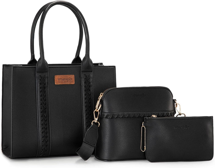 Wrangler 3Pcs Purses for Women Tote Bag Crossbody Handbag Sets with Strap