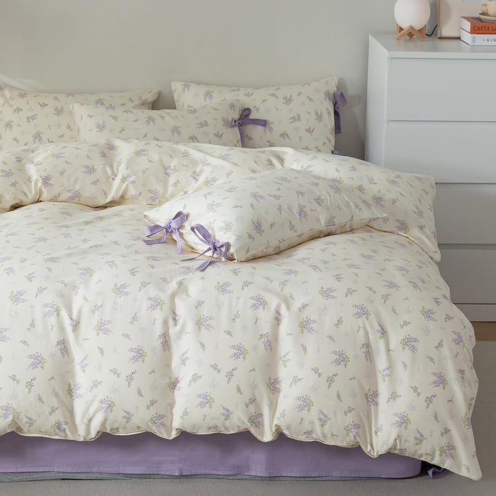 HighBuy Boho Comforter Twin XL Size Pink Floral Rabbit Bedding Comforter Sets 3 Piece French Country Style Cozy Fluffy Comforters for Teen Girls Kids,Cute Flower Bedding Collection for All Season