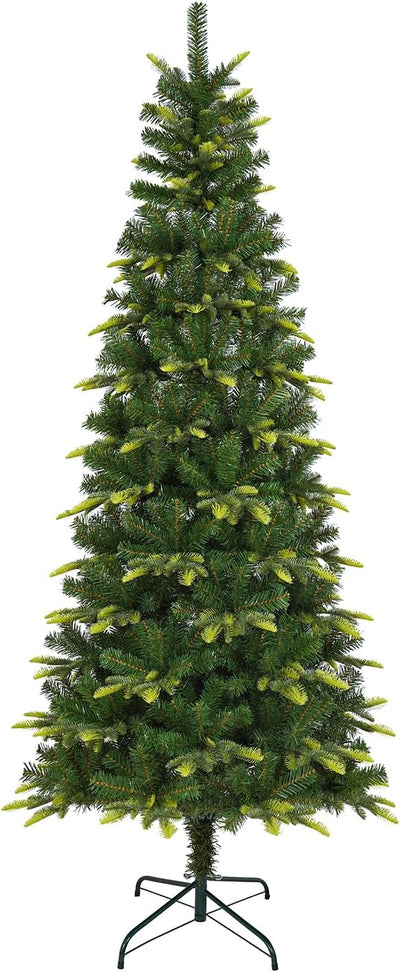 Uten Pencil Christmas Tree, 7.5ft Slim Christmas Tree with Mixed 800 Branch Tips, Foldable Metal Stand, Easy Assembly for Home, Office, Party, Holiday