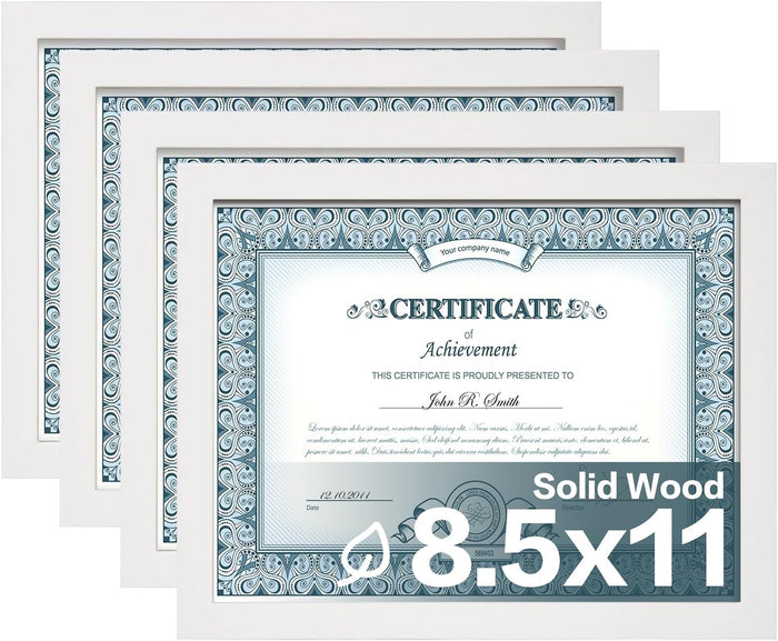 Egofine 8x10 Picture Frames Set of 4, Made of Solid Wood Covered by Plexiglass 4x6 and 5x7 with Mat or 8x10 without Mat, for Table Top Display and Wall Mounting Photo Frame Black