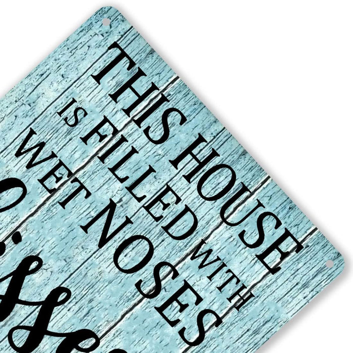 Funny Dog House Rules Tin Sign Dog Room Wall Decor Dogs Welcome Home Signs This House Is Filled With Kisses Wagging Tails Wet Noses Metal Sign 8x12 Inch