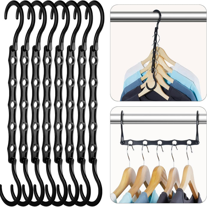 HOUSE DAY Closet Organizers and Storage 12 Pack, College Dorm Room Essentials, Multifunctional Organizer Magic Space Saving Hangers with 5 Holes, Storage Organization for Wardrobe Closet