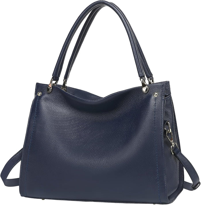 KOGTLA Women's Genuine Leather Purses with Detachable Satchel Strap, Ladies Tote Bag Handbags Top-Handle Shoulder Hobo Bags
